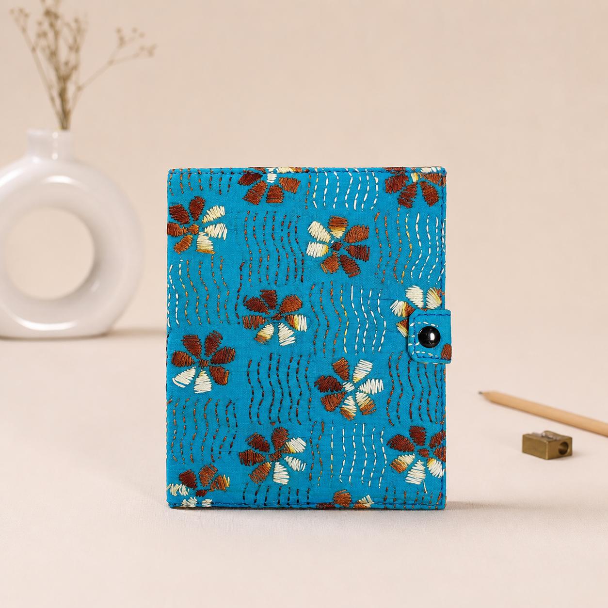 Sky Blue Floral Diary - Front